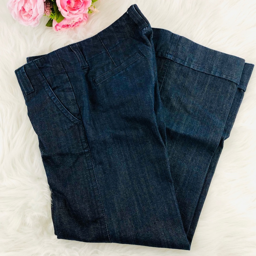 LEVEL 99 Wide Leg Trouser Jeans w/Gold Woven Blend